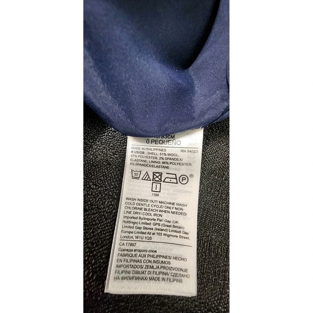 Banana Republic Woman's Gray Navy Gray Wool Blend Pencil Skirt‎ Sz Petite 0 New